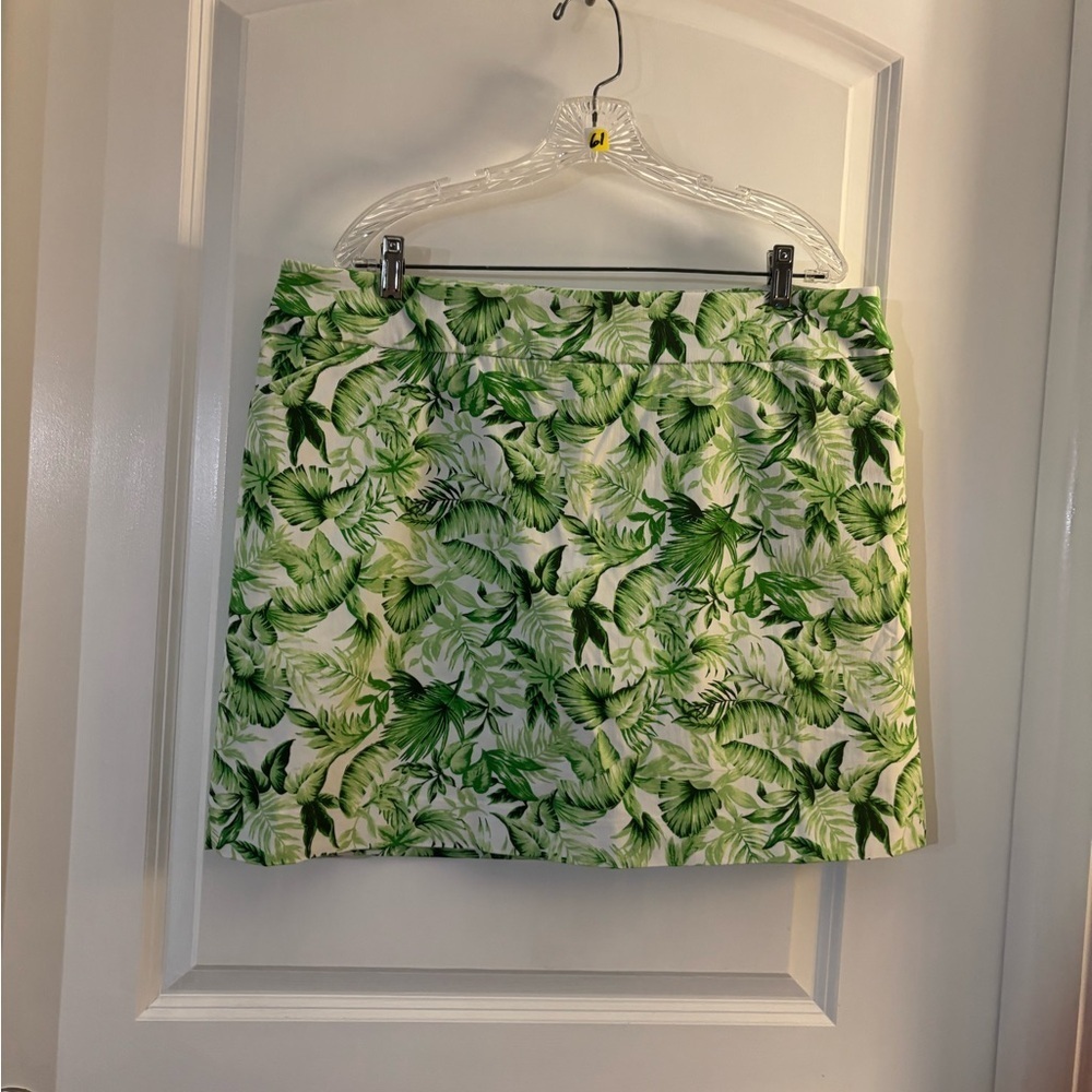 NWT Coral Bay Tropical Green Leaf Print Women's Skirt Sz PXL